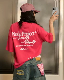 Nude Project Global Soon Tee Raspberry New