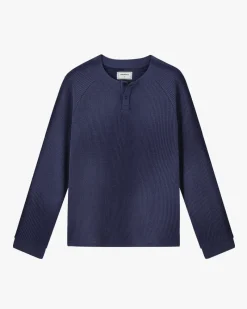 Nude Project Global Soon Waffle Polo Navy Clearance