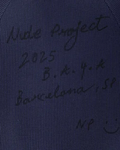 Nude Project Global Soon Waffle Polo Navy Clearance