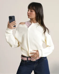 Nude Project Global Soon Waffle Polo Off-White Best