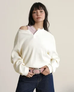 Nude Project Global Soon Waffle Polo Off-White Best