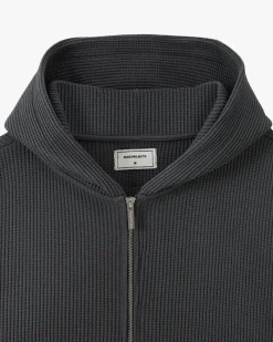 Nude Project Global Soon Waffle Zip-Up Hoodie Ash New