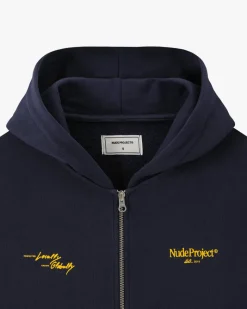 Nude Project Global Soon Zip-Up Hoodie Navy Discount