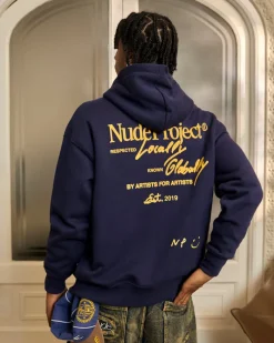 Nude Project Global Soon Zip-Up Hoodie Navy Discount