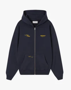 Nude Project Global Soon Zip-Up Hoodie Navy Discount
