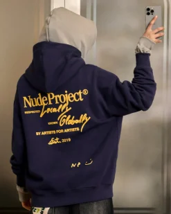 Nude Project Global Soon Zip-Up Hoodie Navy Discount