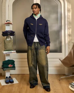 Nude Project Global Soon Zip-Up Hoodie Navy Discount