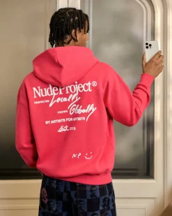 Nude Project Global Soon Zip-Up Hoodie Raspberry Clearance