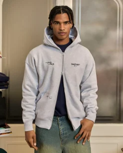Nude Project Global Soon Zip-Up Hoodie Grey Melange Online