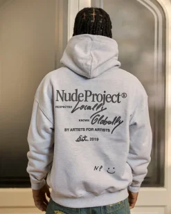 Nude Project Global Soon Zip-Up Hoodie Grey Melange Online
