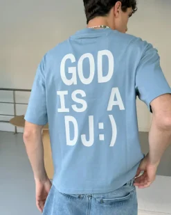 Nude Project God is a DJ Tee Baby Blue Best
