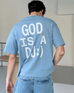Nude Project God is a DJ Tee Baby Blue Best