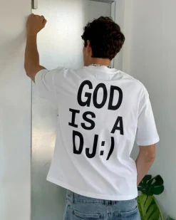 Nude Project God is a DJ Tee White Outlet