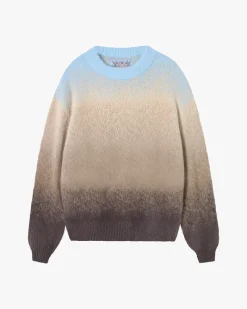 Nude Project Gradient Cozy Knit Sweater Baby Blue Outlet