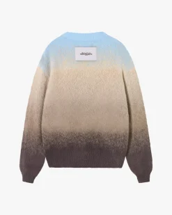 Nude Project Gradient Cozy Knit Sweater Baby Blue Outlet