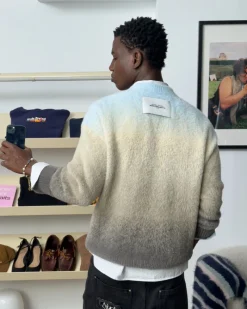 Nude Project Gradient Cozy Knit Sweater Baby Blue Outlet