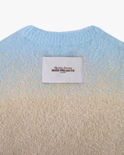 Nude Project Gradient Cozy Knit Sweater Baby Blue Outlet