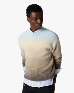 Nude Project Gradient Cozy Knit Sweater Baby Blue Outlet