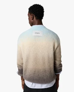 Nude Project Gradient Cozy Knit Sweater Baby Blue Outlet