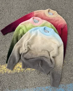 Nude Project Gradient Cozy Knit Sweater Baby Blue Outlet