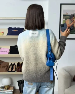 Nude Project Gradient Cozy Knit Sweater Baby Blue Outlet