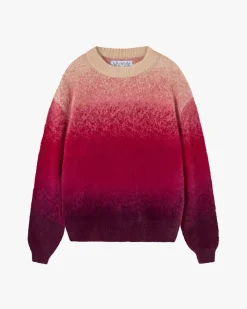 Nude Project Gradient Cozy Knit Sweater Red New