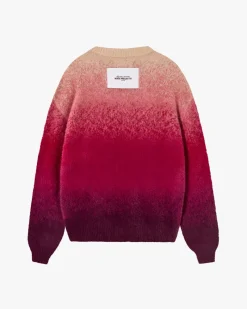 Nude Project Gradient Cozy Knit Sweater Red New