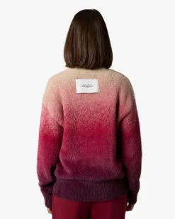 Nude Project Gradient Cozy Knit Sweater Red New