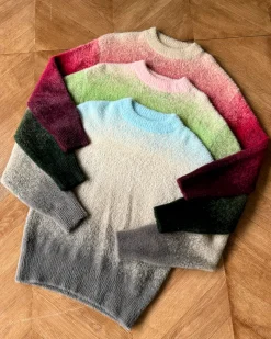 Nude Project Gradient Cozy Knit Sweater Red New