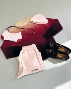 Nude Project Gradient Cozy Knit Sweater Red New