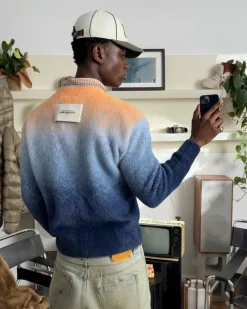 Nude Project Gradient Cozy Knit Sweater Orange Clearance