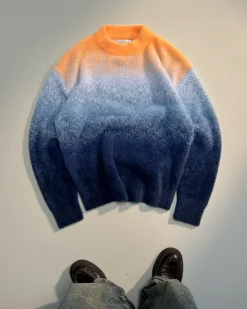 Nude Project Gradient Cozy Knit Sweater Orange Clearance