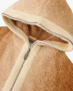 Nude Project Gradient Zip-Up Knit Hoodie Brown Clearance