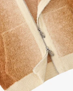 Nude Project Gradient Zip-Up Knit Hoodie Brown Clearance