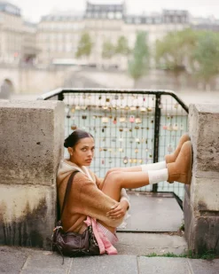 Nude Project Gradient Zip-Up Knit Hoodie Brown Clearance