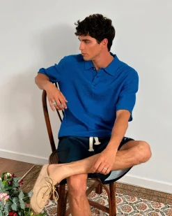 Nude Project Half Polo Blue Sale