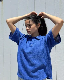 Nude Project Half Polo Blue Sale