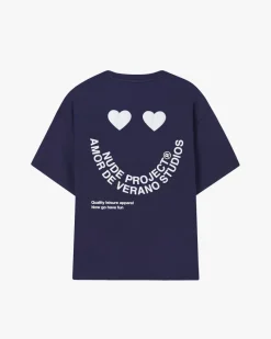 Nude Project Happy Tee Navy New