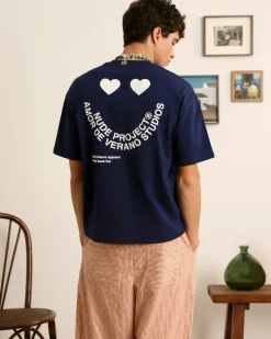 Nude Project Happy Tee Navy New