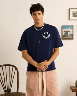 Nude Project Happy Tee Navy New