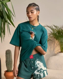 Nude Project Heart Boxer Green New