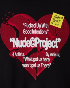 Nude Project Heartbroken Zip-Up Hoodie Black Sale