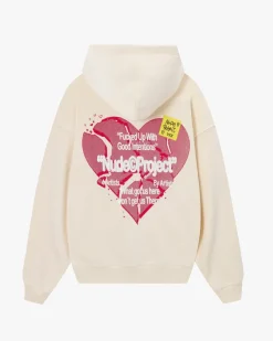 Nude Project Heartbroken Zip-Up Hoodie Marshmallow Discount