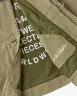 Nude Project Heavy Canvas Trucker Jacket Khaki Best