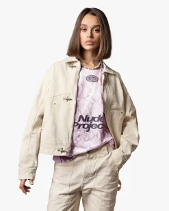Nude Project Heavy Canvas Trucker Jacket Offwhite Sale
