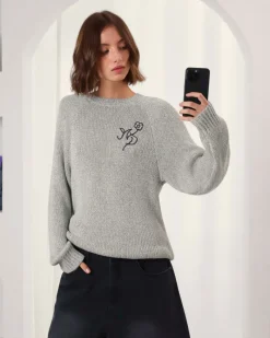 Nude Project Jonion Knit Sweater Grey Melange Online