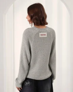 Nude Project Jonion Knit Sweater Grey Melange Online