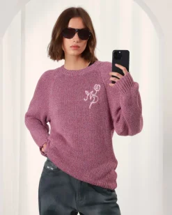 Nude Project Jonion Knit Sweater Pink Melange Online