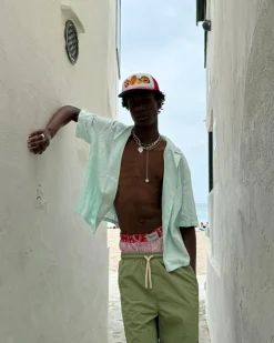 Nude Project Kimchi Resort Shirt Aqua Green Hot