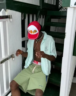 Nude Project Kimchi Resort Shirt Aqua Green Hot